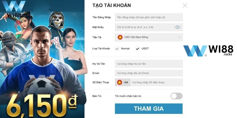 TRANG CHỦ 6 Đăng kí tài khoản Wi88